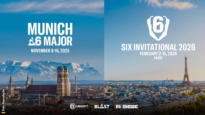 BLAST e Ubisoft anunciam as sedes do segundo Major de 2025 e do Six Invitational 2026 de Rainbow Six Siege X
